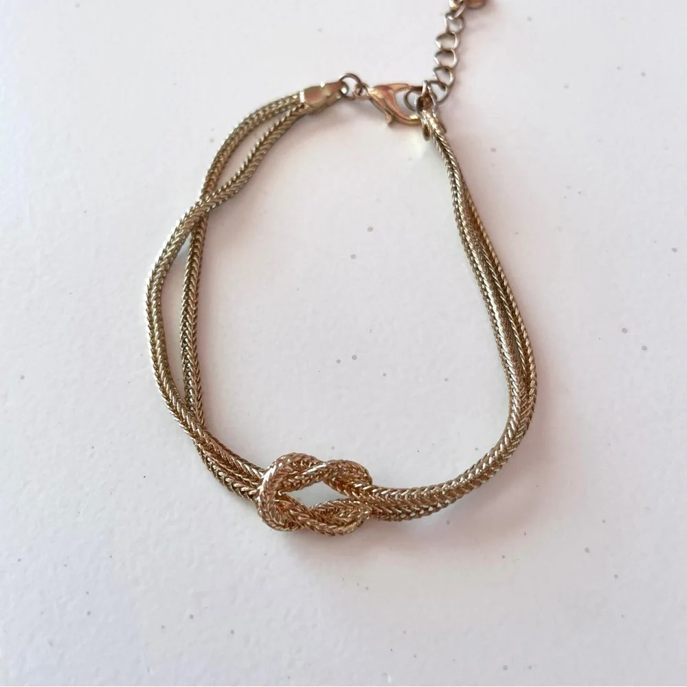 Lauren Conrad Gold Dainty Adjustable Bracelet Set of 3 - Picture 5 of 8